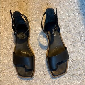 Franco Sarto Black Leather Sandals